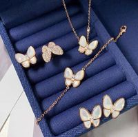 Wholesale Fanjia Necklace Female Pure Silver Bracelet Plated with k Fritillaria Butterfly Rose Gold