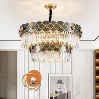Wholesale Stainless Steel Modern Design Round K9 Crystal Gold Black Hanging Chandelier Light For El Ballroom Chandeliers
