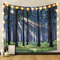 Wholesale Tapestries Navy Blue Forest Tapestry Vintage Exotic Summer Plant Nature Frame For Bedroom Pography Wall Decor