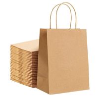 Wholesale Gift Wrap AFBC Kraft Paper Bags X3 X8 Inches Small With Handles Party Shopping Brown