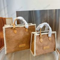 Wholesale Wiinter OnTheGo Teddy Bag Totes Suede Designer Handbags Big Capacity Duplex Printing Shopping Bags M56963 M56966 M56960 M56958
