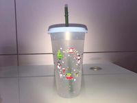 Wholesale 50 pieces of uv printed tumbler christmas multicolor colorful roller glass oz ml plastic cups can be reused and accept drawing design
