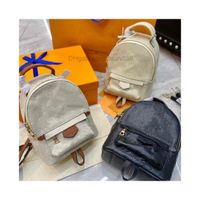 Wholesale handbags Mini backpack Genuine leather printed trendy brand fashion all match female travel mommy bag small school bags