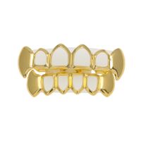 Discount diamond grillz Hip Hop Hollow Teeth grillz Set For Mens Top & Bottom Faux Dental Tooth Grills women Hiphop Rapper Body Jewelry Gift A0118