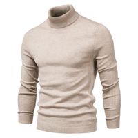 Wholesale Men s Sweaters Style Fall winter Solid Color Pullover Foreign Trade High Collar Casual Knit Sweater Spot Special P