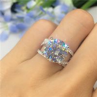 Wholesale Luxury Cross Design Women s Ring Fashion Versatile Female Accessories Bling Crystal CZ Wedding Band Eternity Rings