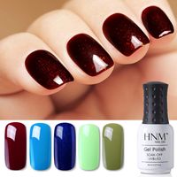 Wholesale Nail Gel HNM ml Blue Red Pink Green Yellow Color Polish UV LED Lamp Semi Permanent Varnish Hybird Base Top Primer Manicure