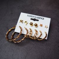 Wholesale New Hoop Ear Stud Earrings Set Star Butterfly Charming Retro Popular Exaggerated Trendy Vogue Gift Dance Show Party Gold Pairs Dazzling Fresh Gentle Romantic Cute