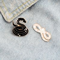 Wholesale Snakes Enamel Pin Life is short snake is long Brooches Badge Bag Shirt Lapel Pin Buckle Black White Jewelry Gift for Friends