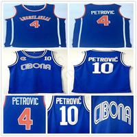 Wholesale NCAA Jugoslavija Yugoslavia Drazen Petrovic Jersey Blue Cibona Drazen Petrovic Basketball Jerseys Shirts Mix Order