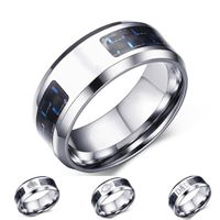 Wholesale Personalize Logo Image Name mm Carbon Fiber Ring For Women Men Stainless Steel Wedding Band Casual Unisex Jewelry Rings