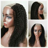Wholesale Afro Kinky Human Wig u Part Lace Front Braided for Black Women Cheap Brazilian Remy Curly Glueless Natural Hair Wigs