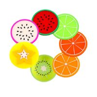 Wholesale Kitchen Gadgets Silicone Cup mat Coaster Creative Fruit Style Heat Resistant Placemat Cute Drink Table bar Accessories