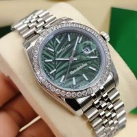 Wholesale Green Palm leaf Dial Ladies watch Luminous Sapphire Surface Wristwatches Diamond Movement Women Designer Orologio di lusso