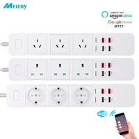 Wholesale Smart Power Plugs WiFi Strip Surge Protection Outlet Extension Socket With USB Type c Intelligent Plug Remote For Alexa Google Home