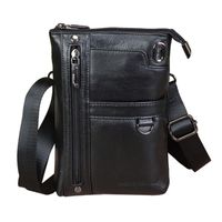 Wholesale Waist Bags Genuine Leather Small Messenger Shoulder Bag Men Mobile Cell Phone Pouch Travel Male Crossbody Coin Purse Pack