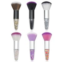 Wholesale Makeup Brushes Crystal Diamond Granule Transparent Handle Blush Brush Colorful Nail Art Dust Remover Cleaner Shiny