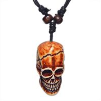 Wholesale FX020 Ox bone carving necklace skull pendant Punk Choker Retro Jewelry Tribal style Imitation Yak Bone necklace Amulet Gift