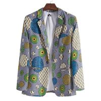 Wholesale Hip hop Suit Jacket Africa Plus Size Ethnic Style Flower Series Fashion Printing Single Breasted Casual Top Men s Suits Blazers