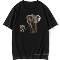 Wholesale Men s T Shirts Brand White T Shirt Vintage D Funing Tops Tees Thailand Elephant Mother And Baby Tshirt