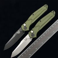 Wholesale Benchmade Osborne Automatic Folding Knife quot S30V Black Plain Blade Green Aluminum Handles Outdoor Camping EDC KNIVES