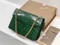 Wholesale Imported Enamel Color Hardware Shoulder Bag Crocodile Pattern Cowhide Chain Bags Pure Colors Simple Snake Head Clasp High quality Cross body Package