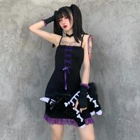 Wholesale Casual Dresses Fairy Grunge Dress Emo Punk Dark Girl Academic Design Lace Mall Goth Harajuku Aesthetic Alt Clothes Gothic