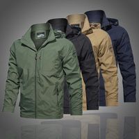 Wholesale Outdoor Men s Bomber Jacket Hooded Windbreaker Casual Mens Autumn Winter Coat Hiking Camping Outfits Male Military Jackets