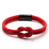 Wholesale Beaded Strands Stainless Steel Bracelet For Men Women Double Red Thread Braclet Chinese Knot Lucky Braslet Gift Boyfriend Girlfriend