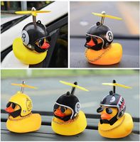 Wholesale Interior Decorations Car Duck Rubber With Helmet Broken Wind Small Yellow Road Bike Motor Riding Cycling Accessories