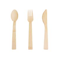 Wholesale Disposable Dinnerware Bamboo Cutlery Set Include Knife Fork and Spoon Biodegradable Tableware