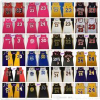 Wholesale Retro Mitchell and Ness Women Dress Basketball Jerseys Stitched Allen Dwyane Iverson Wade Stephen Curry Jersey Pink Black White Yellow Red Size S XXL