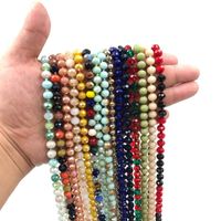 Wholesale Double Wrap Knotted inch long faceted bead rondelle necklac