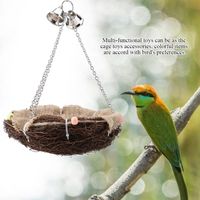 Wholesale Other Bird Supplies Parrot Hanging Rest Nest Basket Cage Birds Toy With Bell Bite Pet Cockatiel Parakeet Funny Stand Perch Swing