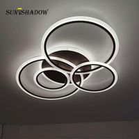 Wholesale Ceiling Lights Modern Led Light Warehouse Circle Lamp For Home Living Room Bedroom Dining Black Coffee Luminaire