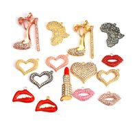 Wholesale 1pc Component Charms lipstick heart high heel shoe lip and map for DIY Women Jewelry