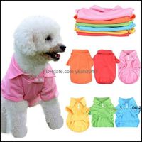 Wholesale Apparel Supplies Home Gardencandy Color Puppy Collar Shirt Small Dog Cat Pet Clothes Summer Teddy T Shirt Xs Xl Ewa4210 Drop Delivery