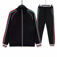 Wholesale High quality autumn and winter new red green Men s Tracksuits parallel bars loose jacket sports trousers coat suit men women fashion brand pants