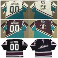 Wholesale Anaheim Mighty Ducks Custom Vintage Hockey Jersey S XL Number Any Name Men Womn Youth Jerseys