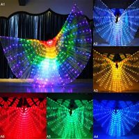 Wholesale Party Decoration cm LED Wings Stick Luminous Butterfly Dance Five Colors Dancing Props Fluorescent Belly Cloak