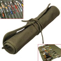 Wholesale Paintings PaintingsLIFE Modern Roll Up Canvas Paint Brush Bag Cases For Artist Draw Pen Watercolor Oil Army Green School Arts Supplies
