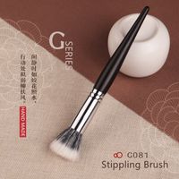 Wholesale Ebony Wood Medium Stippling Makeup Brush Soft Natural Goat Hair Powder Blush Highlight Beauty Cosmetics Tools