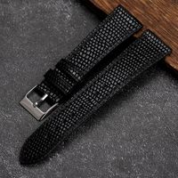 Wholesale Watch Bands Handmade Ultra Thin Leather Watchband MM Black Men Strap Suitable For Antique Lizard Pattern Bracelet