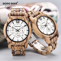 Wholesale Wristwatches DODO DEER Wood Watches For Men And Women Fashion Cool Chronograph Calendar Couple Watch Valentine s Day Gift Lover