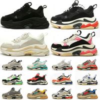 Wholesale 2022 men women Triple s casual shoes platform sneakers clear sole Black White Beige Bred Yellow Grey Turquoise Green Purple mens trainers fashion Sports Tennis