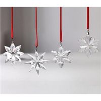 Wholesale Factory Outlet Christmas decoration Top Quality Christmas Snowflake Hanging Glass Pendants Crystal Suncatcher Prism Chandelier Parts Ornament Party Decor