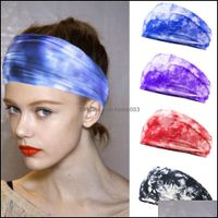 Wholesale Headbands Jewelry Jewelrytie Dye Sweat Cotton Stretch Headband Diy Colored Printed Womens Sports Yoga Elastic Bands For Hair Aessories Turba
