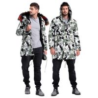 Wholesale Parka medium and long Knicks inner liner artificial winter men s fur integrated coat fashion