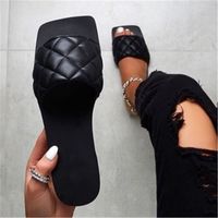 Wholesale 2021 summer soft leather woven sandals women s flat heeled beach casual slippers outdoor casual flip flops Cinderella Princess