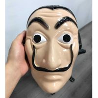 Wholesale Salvador Dali La casa de papel Mask Cosplay Money Heist Plastic Masks Halloween Party Costume Props